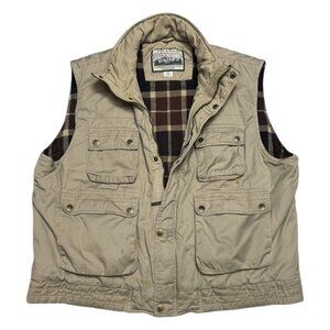 FIELD & STREAM Vintage Y2K Outdoor Plaid Lined Hunting Fishing Cottage Vest 2XL